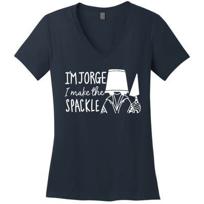 Funny Bruno Madrigal &#34;I'm Jorge, I Make The Spackle&#34; Women's V-Neck T-Shirt