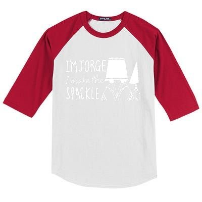 Funny Bruno Madrigal &#34;I'm Jorge, I Make The Spackle&#34; Kids Colorblock Raglan Jersey