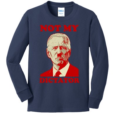 FJB Biden Not My Dictator 1 Kids Long Sleeve Shirt