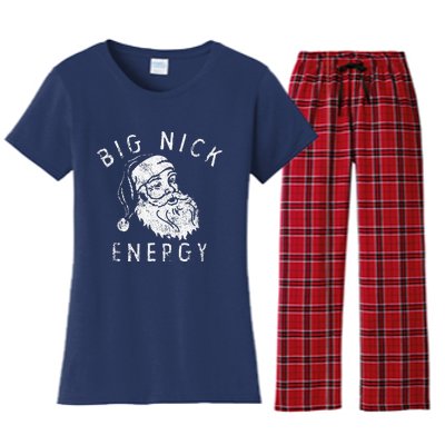 Funny Big Nick Energy Sweatshirt Funny Xmas Fat Santa Claus Women's Flannel Pajama Set