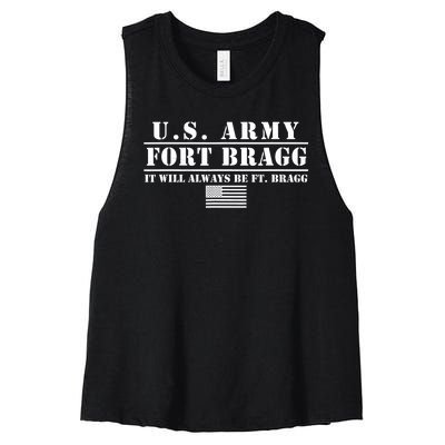 Fort Bragg Nc Basic Training It Will Always Be Ft. Bragg Women's Racerback Cropped Tank