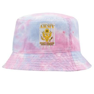 Fort Bragg North Carolina US Army American Flag Tie-Dyed Bucket Hat