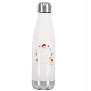 Funny Be Nice Teacher Santa Watching Xmas School Students Gift Stainless Steel Insulated Water Bottle