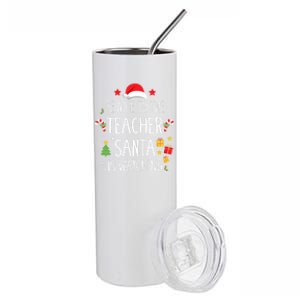 Funny Be Nice Teacher Santa Watching Xmas School Students Gift Stainless Steel Tumbler