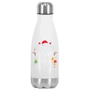 Funny Be Nice Teacher Santa Watching Xmas School Students Gift Stainless Steel Insulated Water Bottle