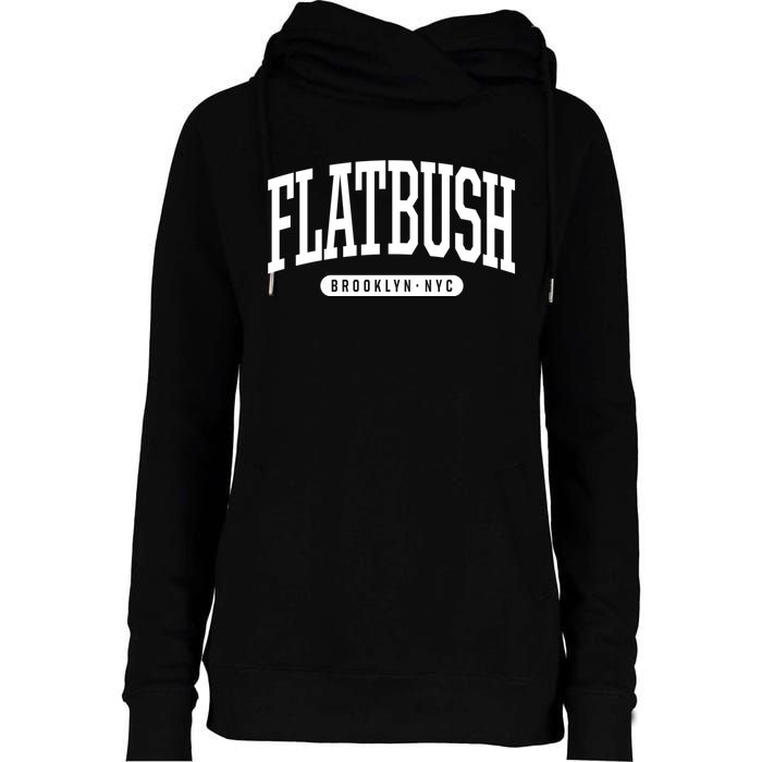 Flatbush Brooklyn Ny Souvenirs Nyc Borough Flatbush Brooklyn New York Womens Funnel Neck Pullover Hood