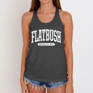 Flatbush Brooklyn Ny Souvenirs Nyc Borough Flatbush Brooklyn New York Women's Knotted Racerback Tank