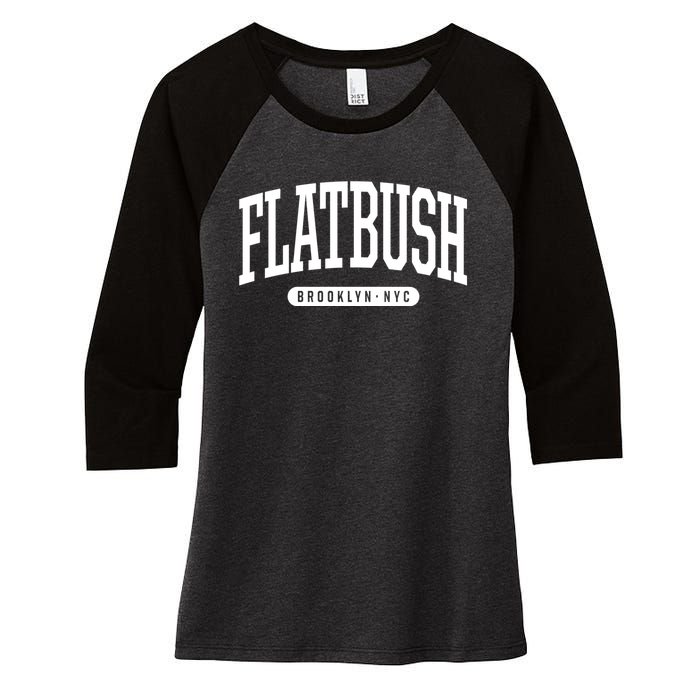 Flatbush Brooklyn Ny Souvenirs Nyc Borough Flatbush Brooklyn New York Women's Tri-Blend 3/4-Sleeve Raglan Shirt