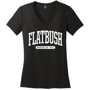 Flatbush Brooklyn Ny Souvenirs Nyc Borough Flatbush Brooklyn New York Women's V-Neck T-Shirt