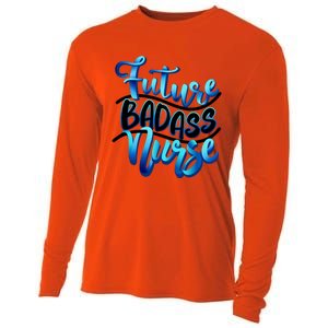 Future Badass Nurse Nursing Student Gift Cooling Performance Long Sleeve Crew