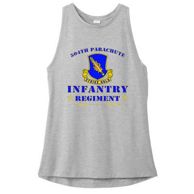 Fort Bragg North Carolina 504th Parachute Infantry Regiment Ladies PosiCharge Tri-Blend Wicking Tank