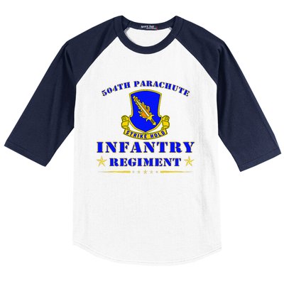 Fort Bragg North Carolina 504th Parachute Infantry Regiment Baseball Sleeve Shirt