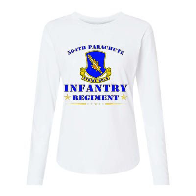 Fort Bragg North Carolina 504th Parachute Infantry Regiment Womens Cotton Relaxed Long Sleeve T-Shirt