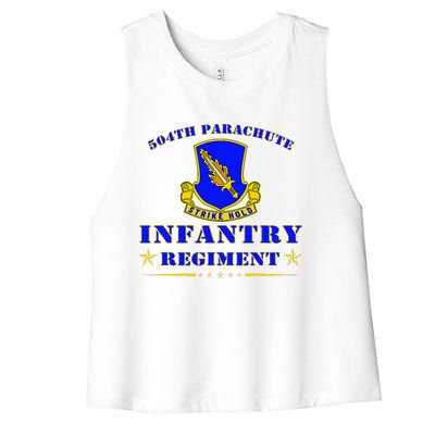 Fort Bragg North Carolina 504th Parachute Infantry Regiment Women's Racerback Cropped Tank