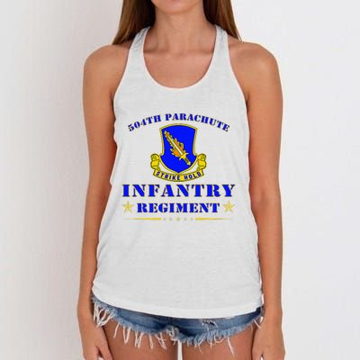 Fort Bragg North Carolina 504th Parachute Infantry Regiment Women's Knotted Racerback Tank