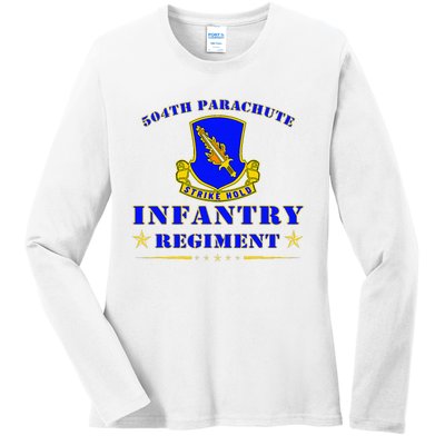 Fort Bragg North Carolina 504th Parachute Infantry Regiment Ladies Long Sleeve Shirt