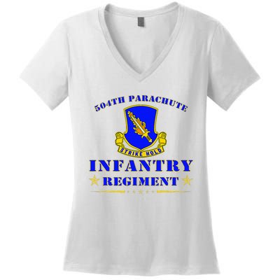 Fort Bragg North Carolina 504th Parachute Infantry Regiment Women's V-Neck T-Shirt