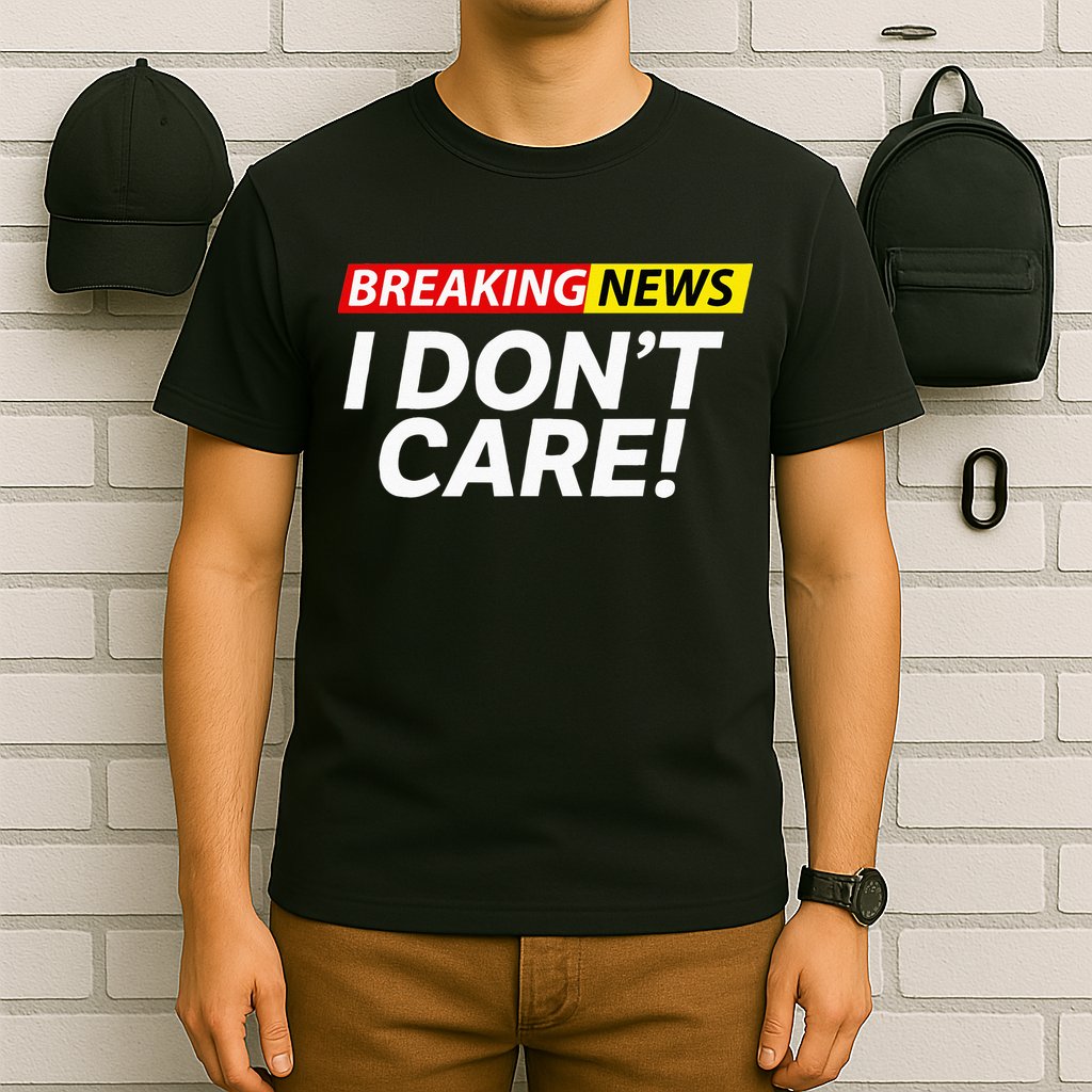 Funny Breaking News I Dont Care Sarcasm Humor Sarcastic T-Shirt