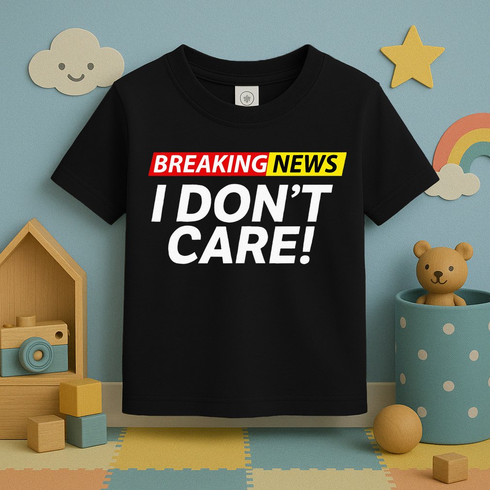 Funny Breaking News I Dont Care Sarcasm Humor Sarcastic Toddler T-Shirt