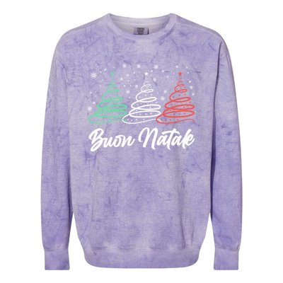 Funny Buon Natale Italy Pride Xmas Holiday Italian Christmas Gift Colorblast Crewneck Sweatshirt