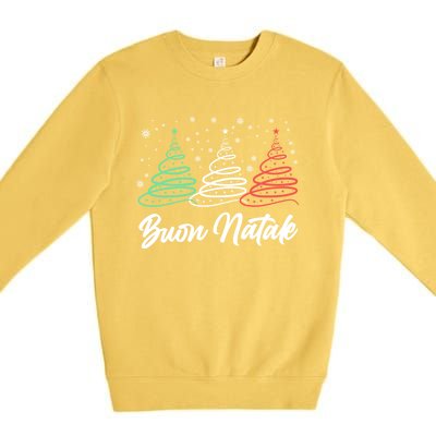 Funny Buon Natale Italy Pride Xmas Holiday Italian Christmas Gift Premium Crewneck Sweatshirt