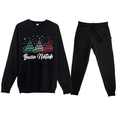 Funny Buon Natale Italy Pride Xmas Holiday Italian Christmas Gift Premium Crewneck Sweatsuit Set