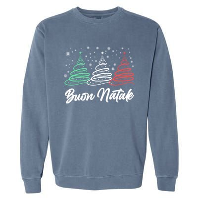 Funny Buon Natale Italy Pride Xmas Holiday Italian Christmas Gift Garment-Dyed Sweatshirt