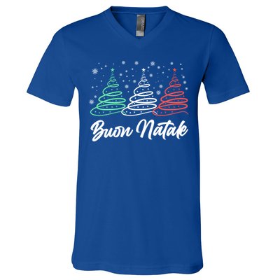 Funny Buon Natale Italy Pride Xmas Holiday Italian Christmas Gift V-Neck T-Shirt