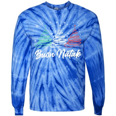 Funny Buon Natale Italy Pride Xmas Holiday Italian Christmas Gift Tie-Dye Long Sleeve Shirt