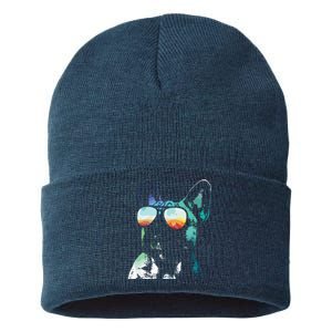 French Bulldog Neon Dog Shirts Sustainable Knit Beanie