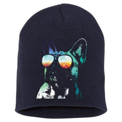 French Bulldog Neon Dog Shirts Short Acrylic Beanie