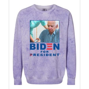 Funny Biden Nursing Biden For Resident Gift Colorblast Crewneck Sweatshirt