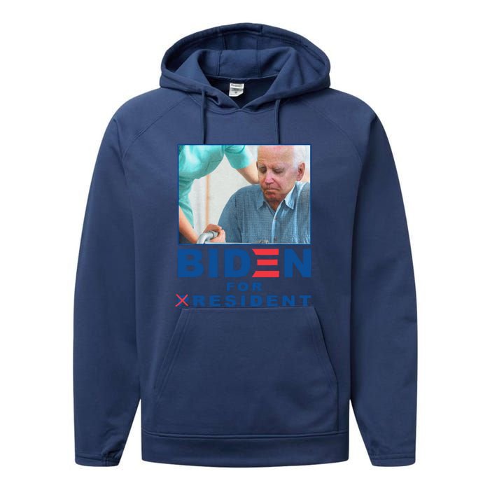 Funny Biden Nursing Biden For Resident Gift Performance Fleece Hoodie