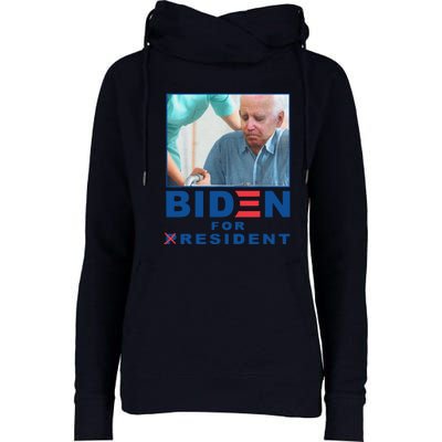 Funny Biden Nursing Biden For Resident Gift Womens Funnel Neck Pullover Hood