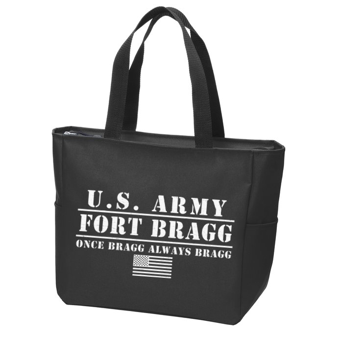 Fort Bragg Nc Basic Training Once Bragg Always Bragg Zip Tote Bag