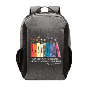 Floral Books Never Underestimate A Public School Teacher Vector Backpack