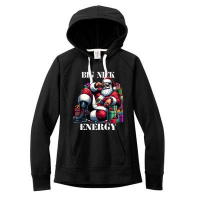 Fun Big Nick Energy Funny Santa Claus Christmas Xmas Cool  Women's Fleece Hoodie