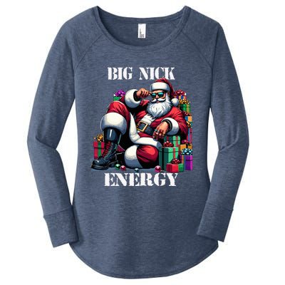 Fun Big Nick Energy Funny Santa Claus Christmas Xmas Cool  Women's Perfect Tri Tunic Long Sleeve Shirt