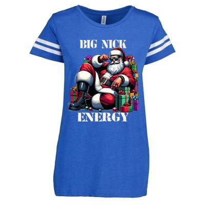 Fun Big Nick Energy Funny Santa Claus Christmas Xmas Cool  Enza Ladies Jersey Football T-Shirt