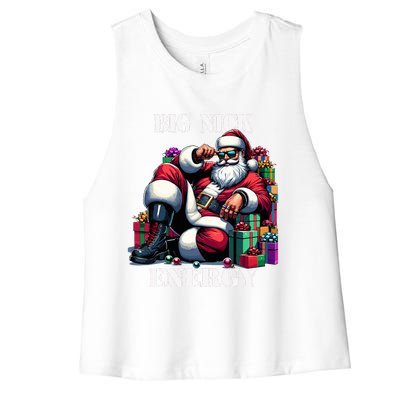 Fun Big Nick Energy Funny Santa Claus Christmas Xmas Cool  Women's Racerback Cropped Tank