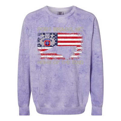 Fort Bragg NC Home Of The 82nd Airborne Veterans Day Colorblast Crewneck Sweatshirt