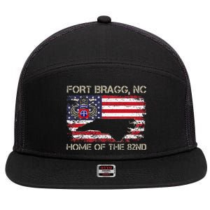 Fort Bragg NC Home Of The 82nd Airborne Veterans Day 7 Panel Mesh Trucker Snapback Hat