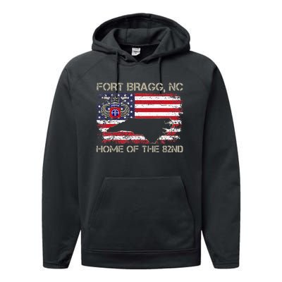 Fort Bragg NC Home Of The 82nd Airborne Veterans Day Performance Fleece Hoodie