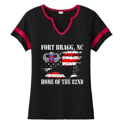 Fort Bragg NC Home Of The 82nd Airborne Veterans Day Ladies Halftime Notch Neck Tee