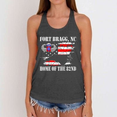 Fort Bragg NC Home Of The 82nd Airborne Veterans Day Women's Knotted Racerback Tank