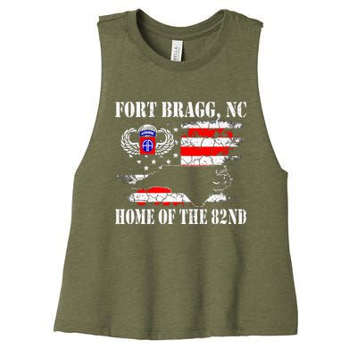 Fort Bragg NC Home Of The 82nd Airborne Veterans Day Women's Racerback Cropped Tank