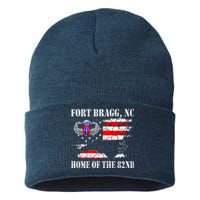 Fort Bragg NC Home Of The 82nd Airborne Veterans Day Sustainable Knit Beanie