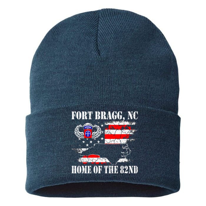 Fort Bragg NC Home Of The 82nd Airborne Veterans Day Sustainable Knit Beanie