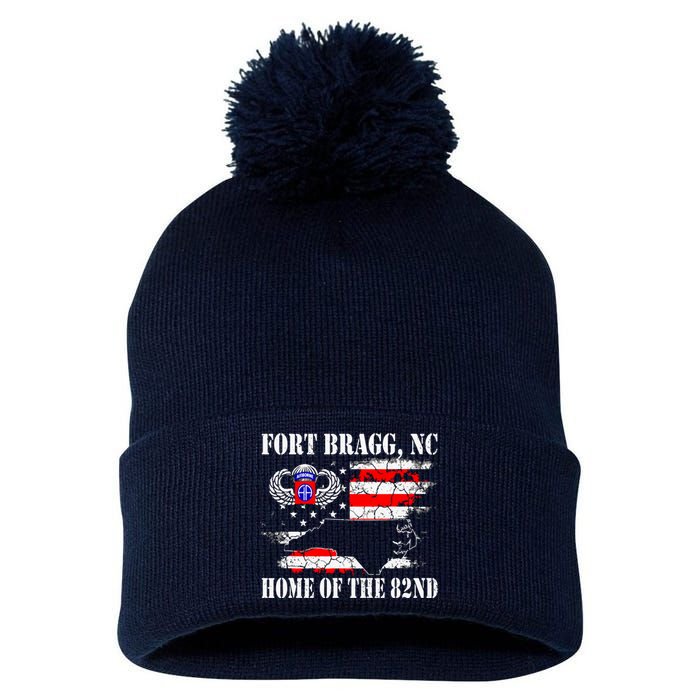 Fort Bragg NC Home Of The 82nd Airborne Veterans Day Pom Pom 12in Knit Beanie