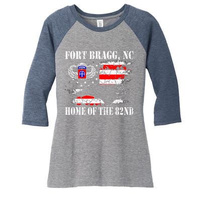 Fort Bragg NC Home Of The 82nd Airborne Veterans Day Women's Tri-Blend 3/4-Sleeve Raglan Shirt